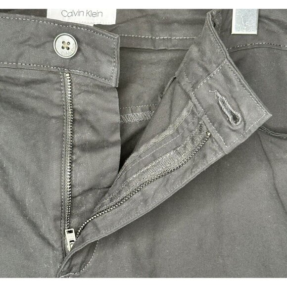 Calvin Klein Mens Pants Slim Fit CK Cotton Blended Black Size 40x32 - Picture 3 of 13